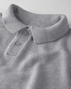 Boys Organic Cotton Sweater Knit Polo, image 2 of 3 slides