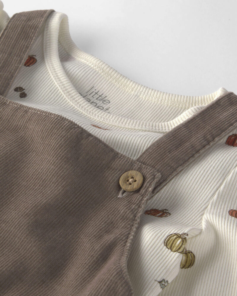 Toddler Girl 2-Piece Organic Cotton Corduroy Jumper Set, image 4 of 6 slides
