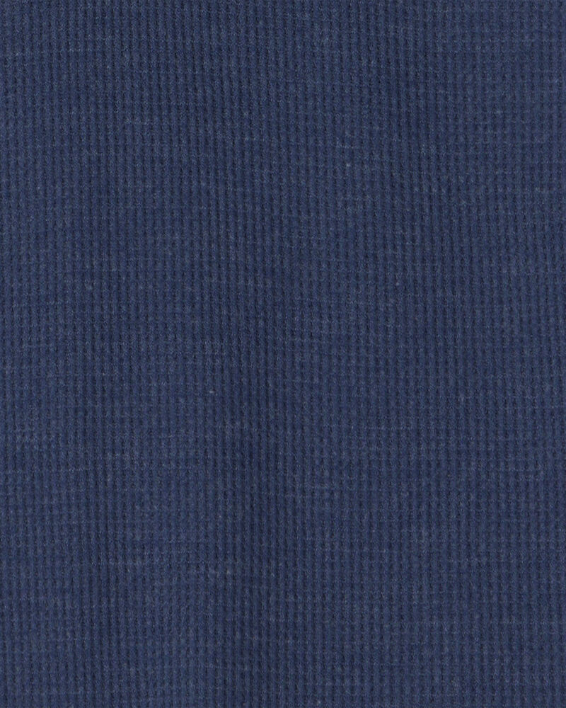 Gar&ccedil;ons - T-shirt henley &agrave; manches longues en tricot gaufr&eacute; &ndash; Bleu marine, image 2 sur 2 diapositives