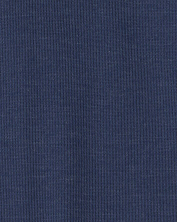 Gar&ccedil;ons - T-shirt henley &agrave; manches longues en tricot gaufr&eacute; &ndash; Bleu marine, 