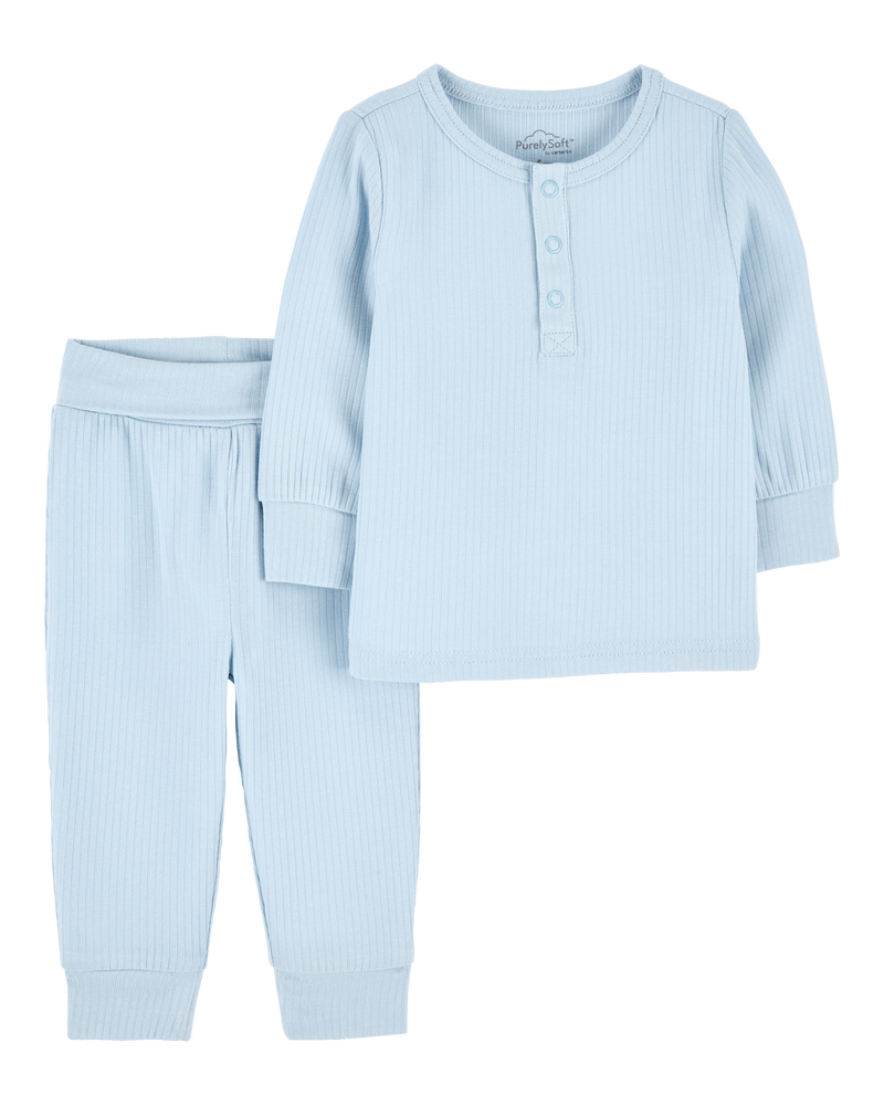 Bébé Ensemble 2 pièces PurelySoft - Bleu, image 1 sur 5 diapositives