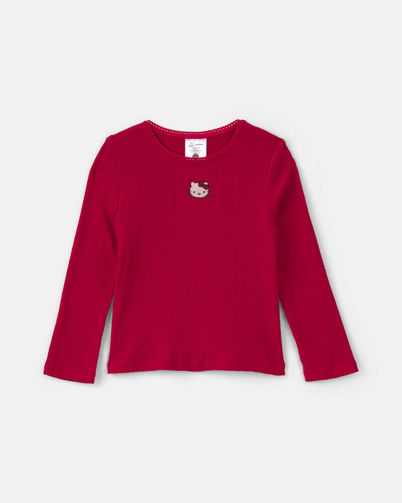 Toute-petite fille &ndash; Haut manches longues &agrave; motif c&oelig;ur Hello Kitty&reg; &ndash; Rouge, image 1 sur 2 diapositives