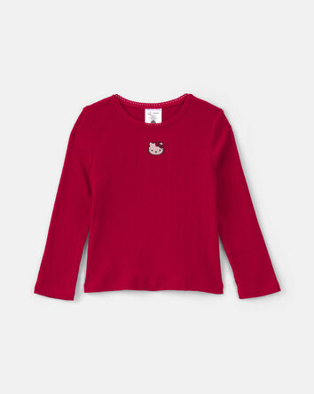 Toute-petite fille &ndash; Haut manches longues &agrave; motif c&oelig;ur Hello Kitty&reg; &ndash; Rouge, 
