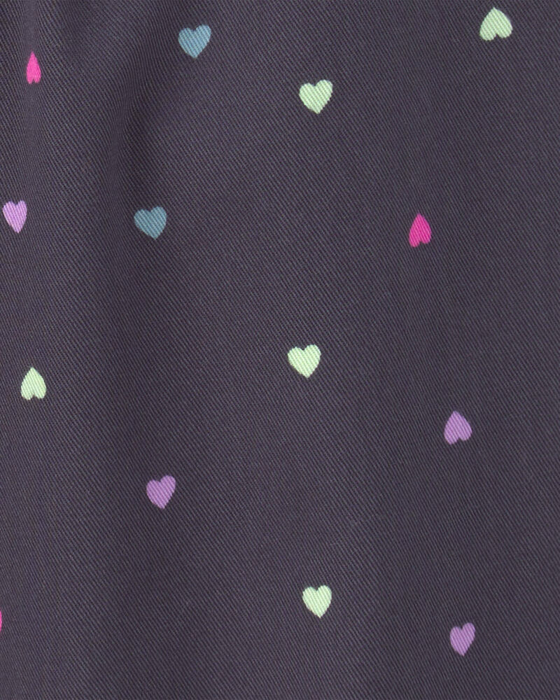 Toddler Girl Heart Twill Pull-On Pants - Black, image 3 of 4 slides