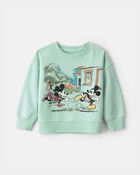 Toddler Girl Disney&copy; Mickey Mouse French Terry Pullover Sweatshirt - Green, image 1 of 4 slides