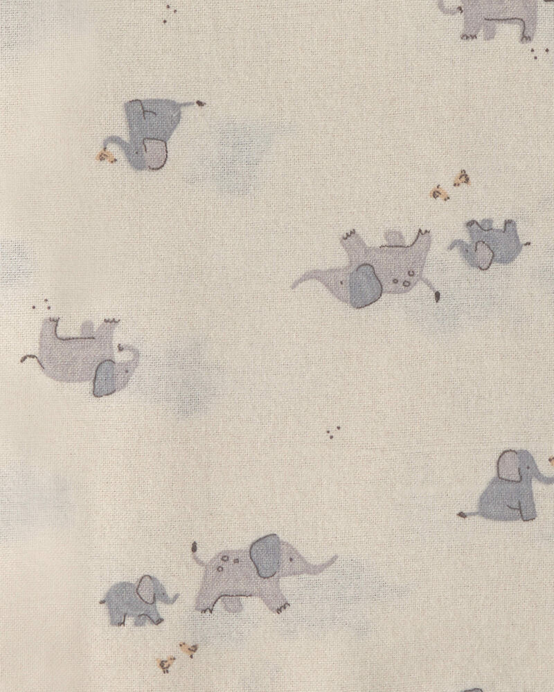 B&eacute;b&eacute; - Emballage 4 couvertures &agrave; emmailloter &agrave; motif &eacute;l&eacute;phant - Gris/Ivoire, image 4 sur 5 diapositives
