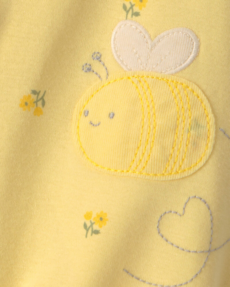 Baby Girl Bee Romper - Yellow, image 2 of 3 slides