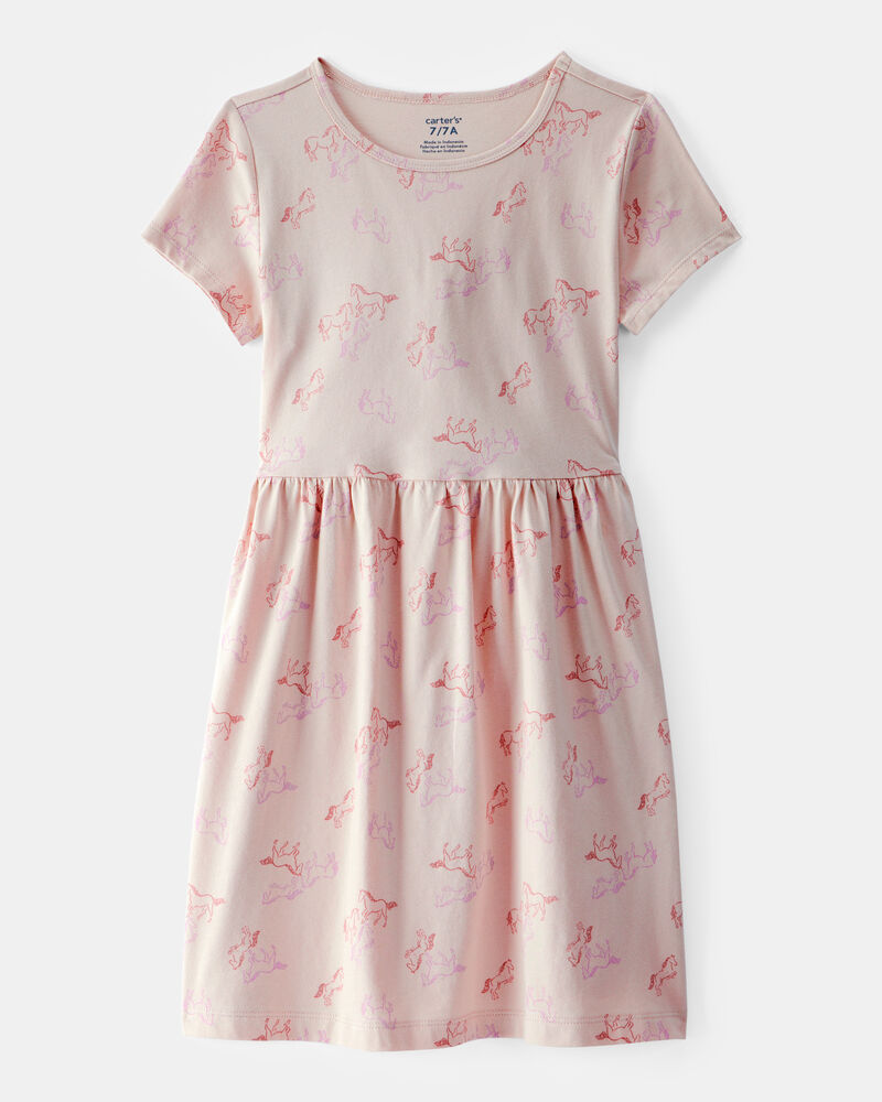 Girls Horse Print Dress, image 1 of 4 slides