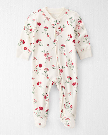 Baby Organic Cotton Sleep & Play Pyjamas in Rosethorn Hollow Print, 