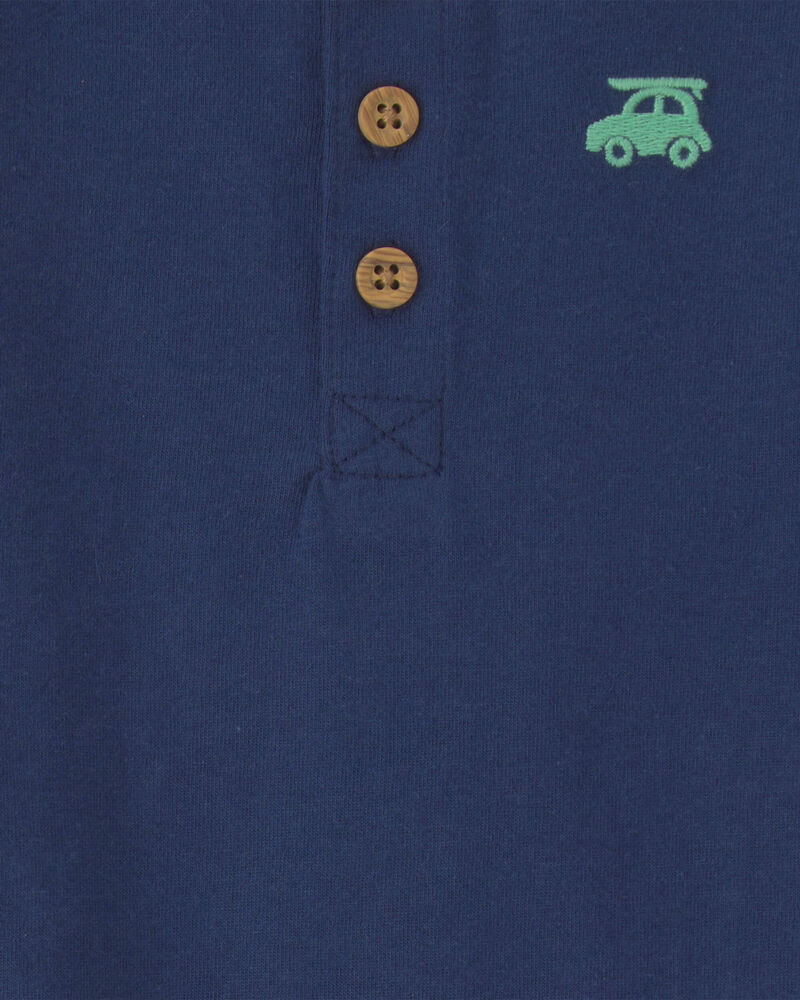 B&eacute;b&eacute; gar&ccedil;on - Ensemble 2 pi&egrave;ces haut sans manches et short &agrave; rayures, auto - Bleu/Vert, image 2 sur 3 diapositives