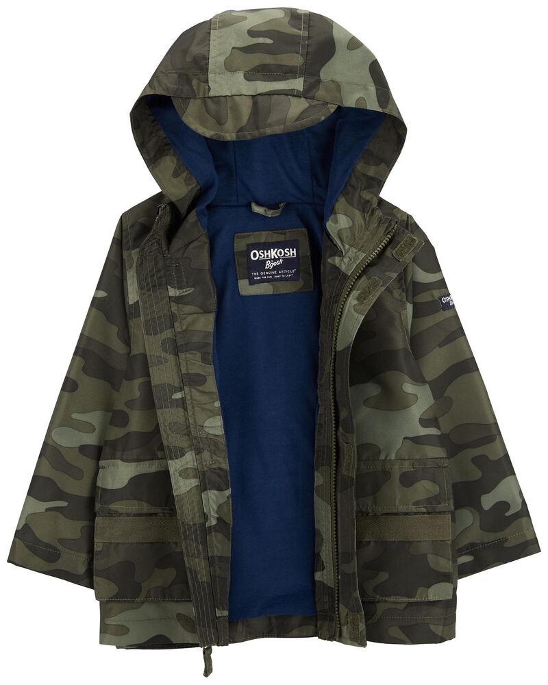 Camo Print Rain Jacket, image 2 of 3 slides