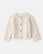 Baby Girl Cardigan Sweater - Cream, image 1 of 4 slides