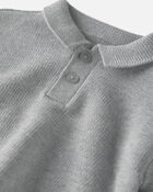 Baby Boy Organic Cotton Sweater Knit Polo, image 2 of 3 slides