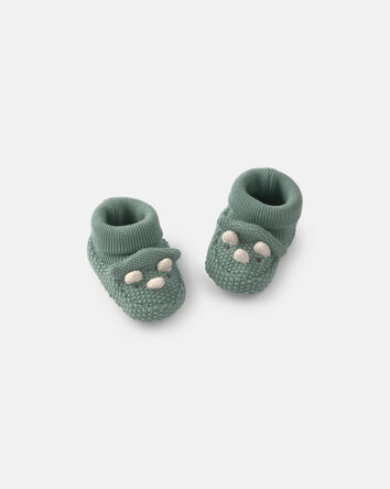 Baby Boy Dinosaur Baby Booties - Green, 