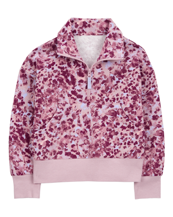 Kid Floral Print Fleece Pullover, 