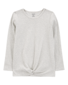 Kid Ribbed Knot Long-Sleeve Top, image 1 of 3 slides