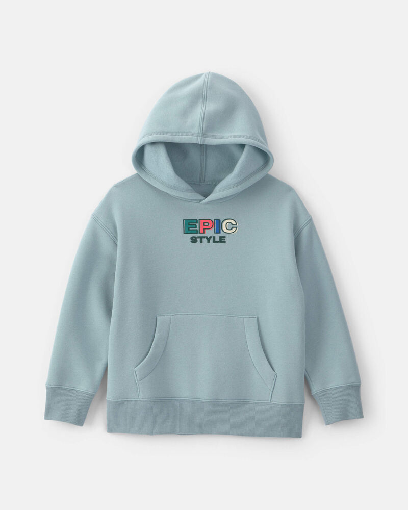 Boys 'Epic Style' Fleece Hoodie - Blue/Grey, image 1 of 5 slides