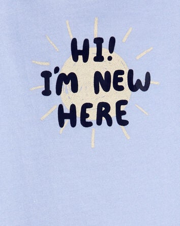 Baby I'm New Here Short-Sleeve Bodysuit, 