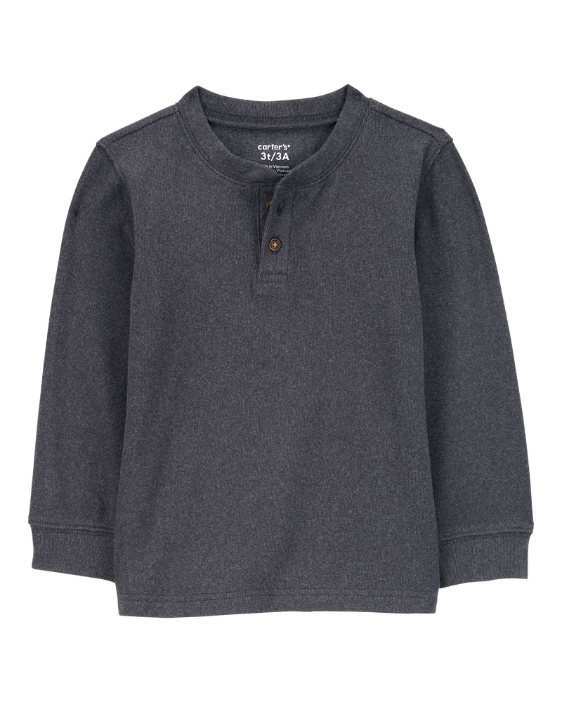Baby Drop Needle Long-Sleeve Henley Tee, image 1 of 3 slides