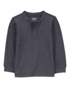 Baby Drop Needle Long-Sleeve Henley Tee, image 1 of 3 slides