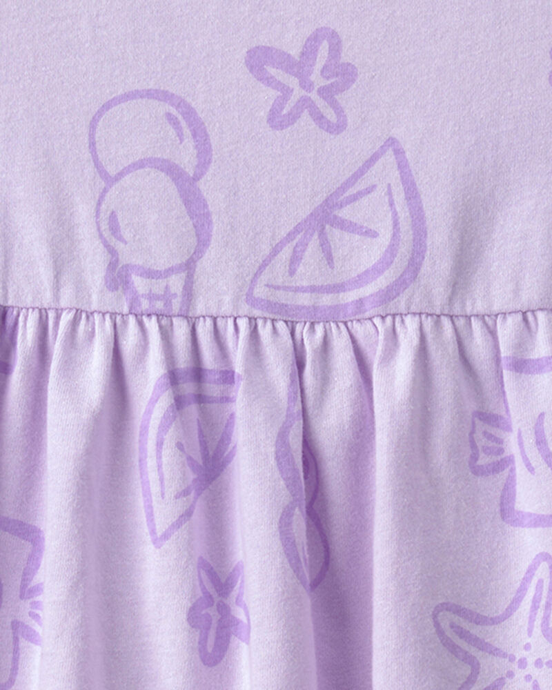B&eacute;b&eacute; fille - Robe sans manches &agrave; motif vie marine - Mauve, image 3 sur 3 diapositives