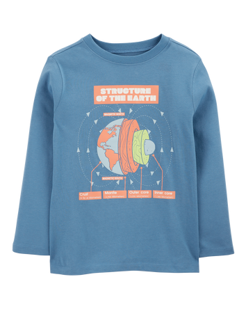 Kid Earth Diagram Blend Long-Sleeve Tee - Blue, 