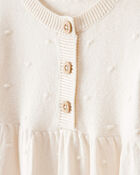 Baby Girl Cotton Long-Sleeve Jumpsuit - White, image 2 of 4 slides