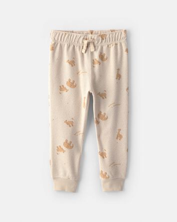 Toddler Boy 2-Piece Bear French Terry Top & Pant Set - Cream/Brown, 
