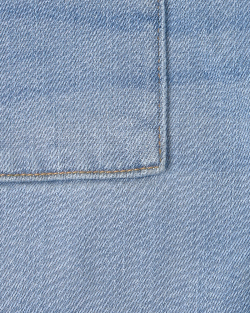 Girls Denim Utility Shorts - Light Wash, image 3 of 4 slides
