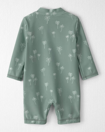 Baby Boy Recycled Long-Sleeve Romper in Palm Tree Print, 