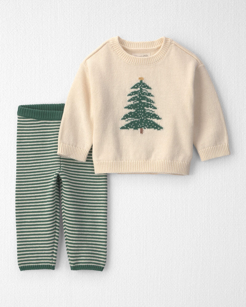 Baby 2-Piece Organic Cotton Sweater Knit Top & Pant Set, image 1 of 5 slides