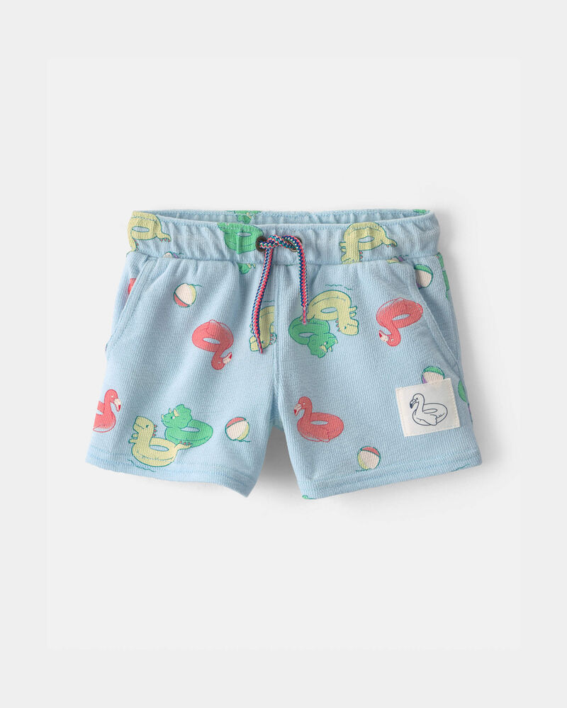 B&eacute;b&eacute; gar&ccedil;on - Short &agrave; enfiler &agrave; motif de flotteurs de piscine - Bleu, image 1 sur 3 diapositives