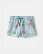 B&eacute;b&eacute; gar&ccedil;on - Short &agrave; enfiler &agrave; motif de flotteurs de piscine - Bleu, image 1 sur 3 diapositives