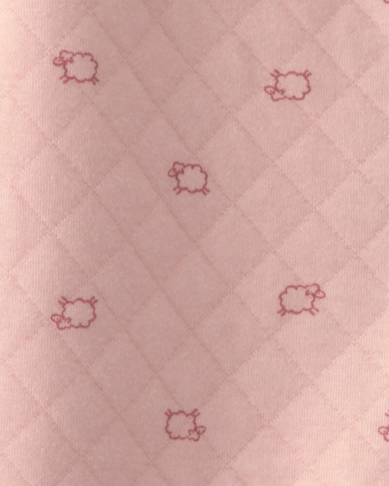 B&eacute;b&eacute; fille - Combinaison manches longues en molleton teddy &agrave; motif mouton - Rose, image 3 sur 3 diapositives