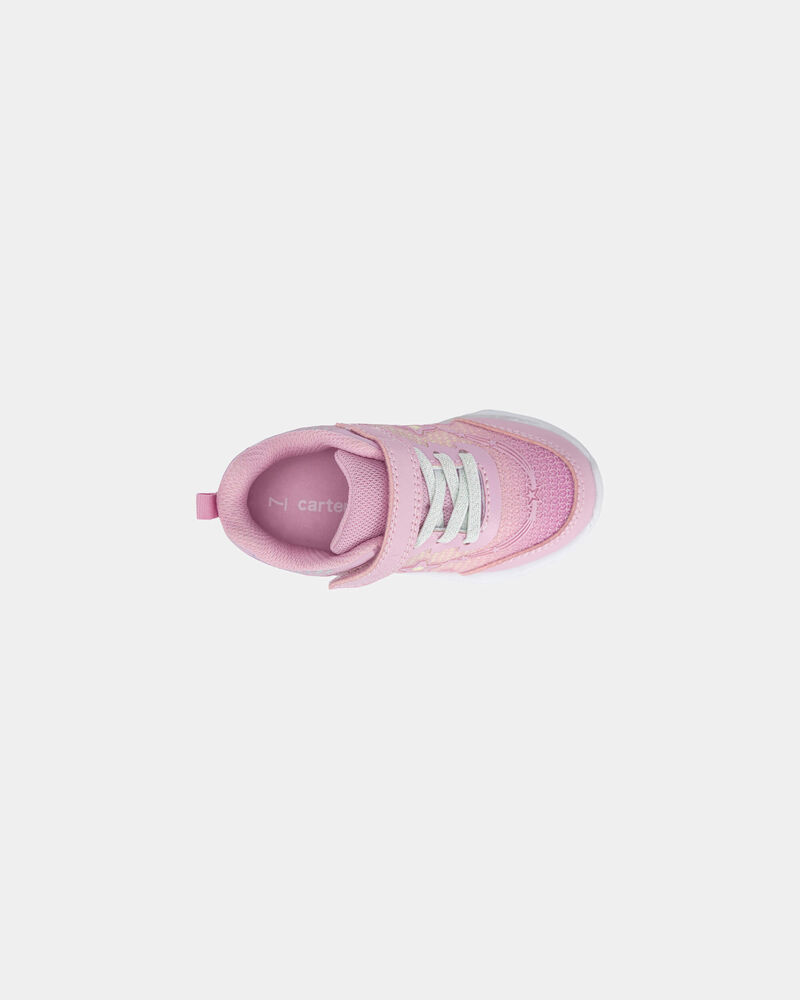Toddler Girl Star Light-Up Athletic Sneakers - Pink, image 4 of 7 slides