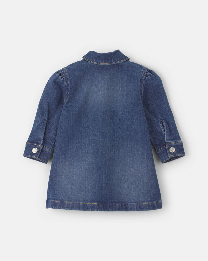 B&eacute;b&eacute; fille - Robe en denim &agrave; manches longues &ndash; D&eacute;lav&eacute; fonc&eacute;, image 2 sur 4 diapositives
