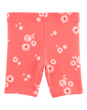 Baby Floral Bike Shorts - Orange, 