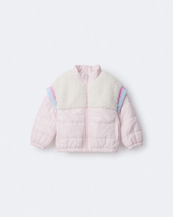 Tout-petit fille - Blouson &agrave; fermeture &agrave; glissi&egrave;re aux couleurs contrastantes - Rose p&acirc;le/Cr&egrave;me, 