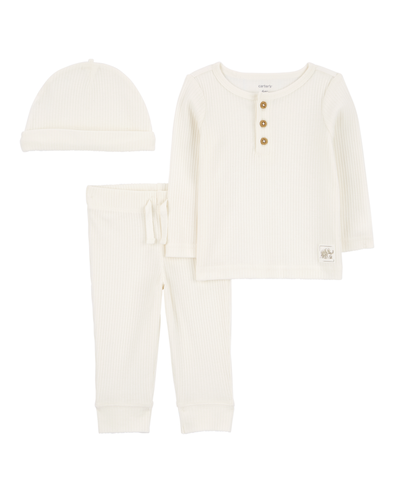 Baby 3-Piece Cotton Blend Outfit Set, image 1 of 3 slides