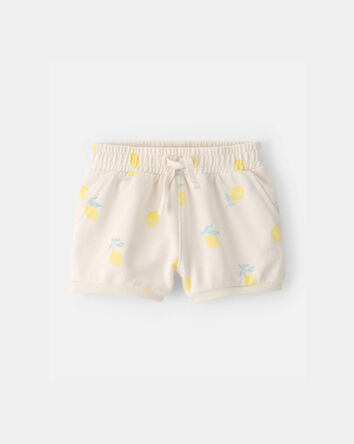 B&eacute;b&eacute; fille - Short en jersey bouclette - Cr&egrave;me, 