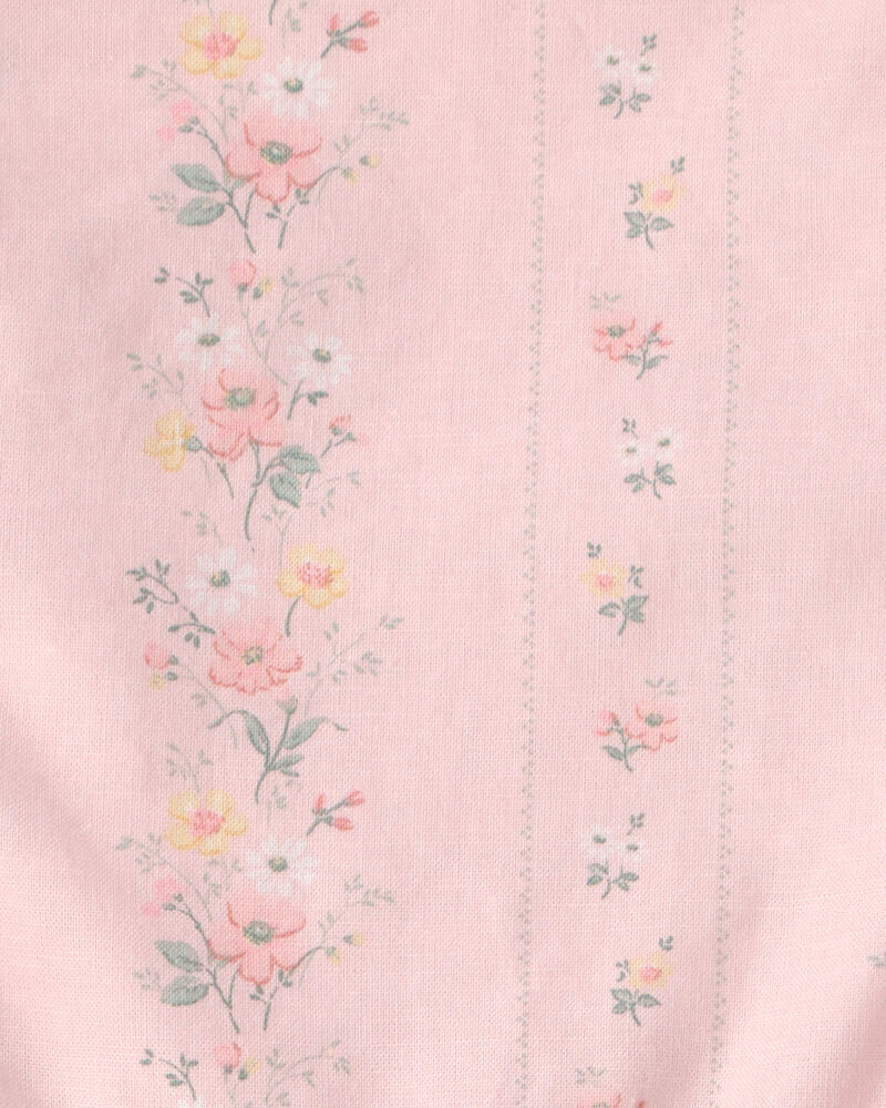 Girls Ruffle Dress Made with Organic Cotton in Spring Garden Print, image 4 of 5 slides