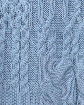 Baby Boy Cable Knit Sweater - Blue, 
