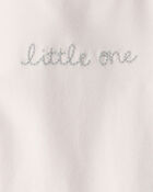 Baby 'Little One' Organic Cotton Embroidered Bodysuit in Ivory, image 3 of 4 slides