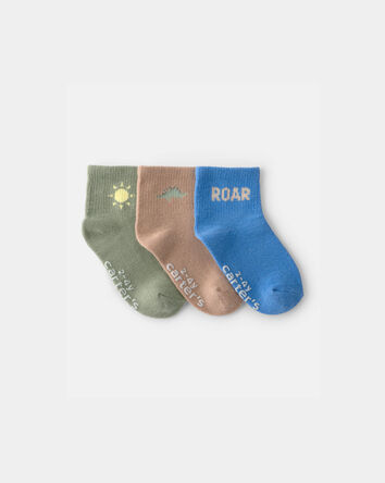 Tout-petit gar&ccedil;on - Emballage de 3 paires de chaussettes dinosaures - Gris/Bleu, 