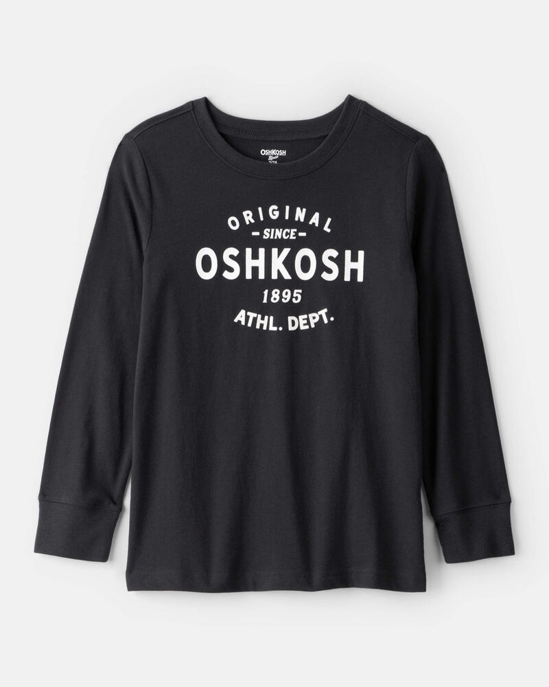 Gar&ccedil;ons - Chemise &agrave; manches longues en jersey avec logo OshKosh - Noir, image 1 sur 2 diapositives