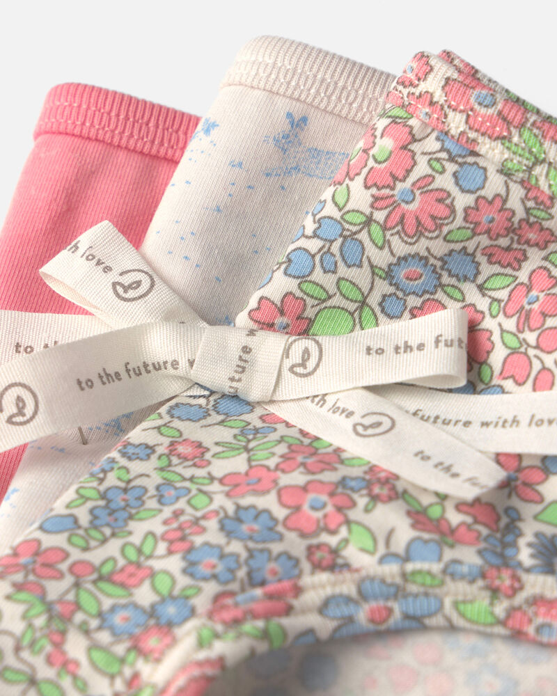 Filles - Emballage de 3 culottes hipster en coton biologique &agrave; motif floral, image 2 sur 2 diapositives