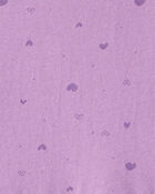 Girls Heart Print Long Sleeve Cotton Dress - Purple, image 3 of 4 slides