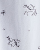 Baby Girl Printed Cotton Pull-On Stretch Leggings - Blue, image 3 of 4 slides