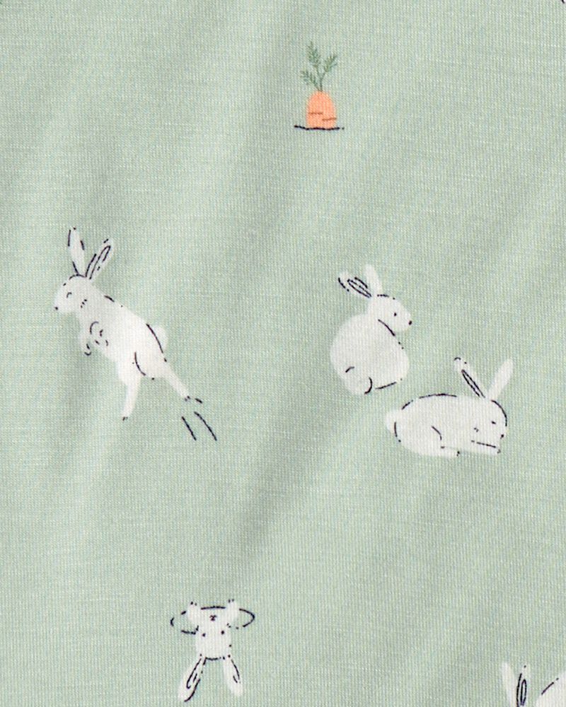 Toddler Bunny PurelySoft 2-Piece Pyjama Set - Green, image 4 of 7 slides