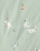 Toddler Bunny PurelySoft 2-Piece Pyjama Set - Green, image 4 of 7 slides